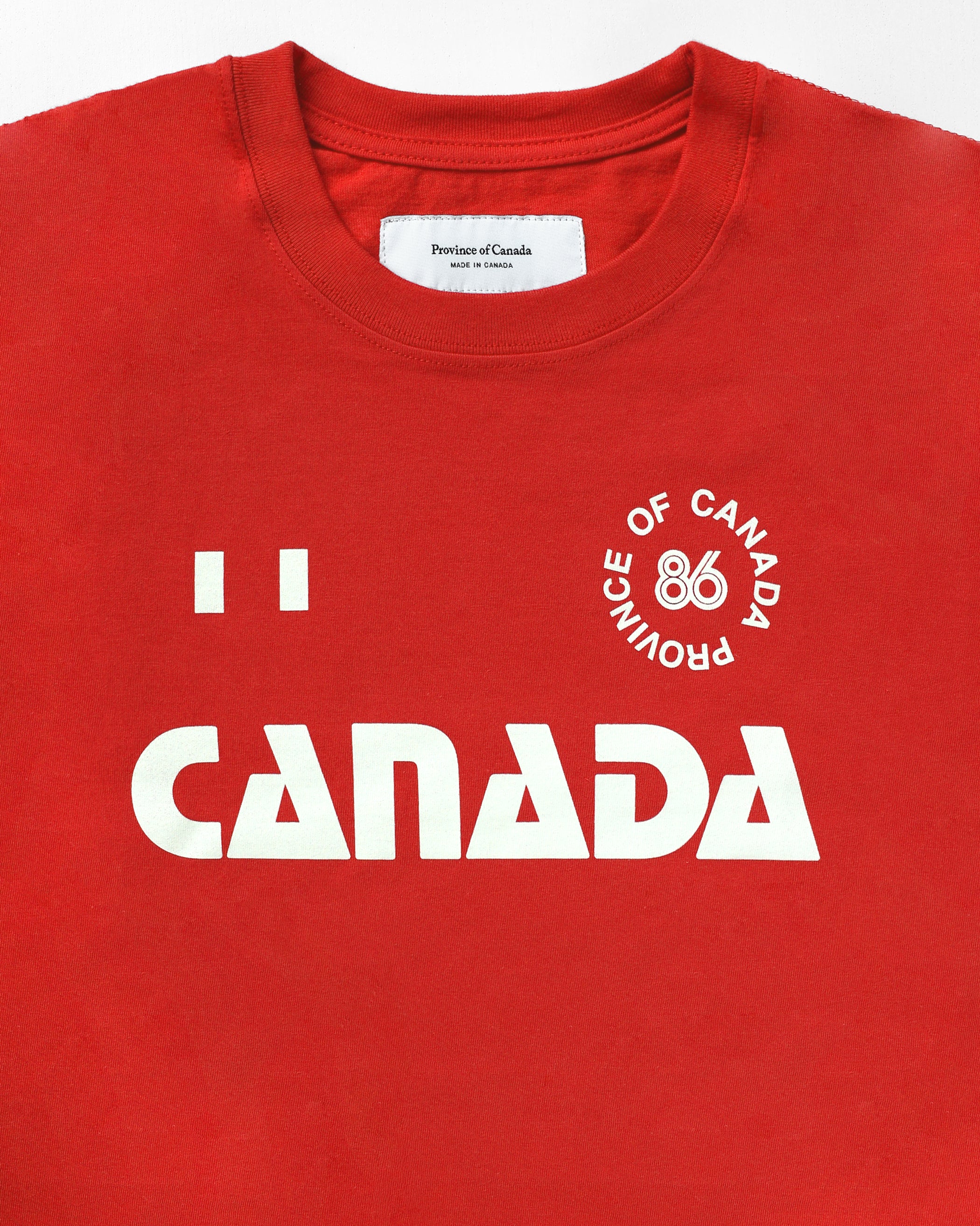 Made in Canada 100% Organic Cotton Canada Soccer Player Kit Tee Red - Unisex - Province of Canada