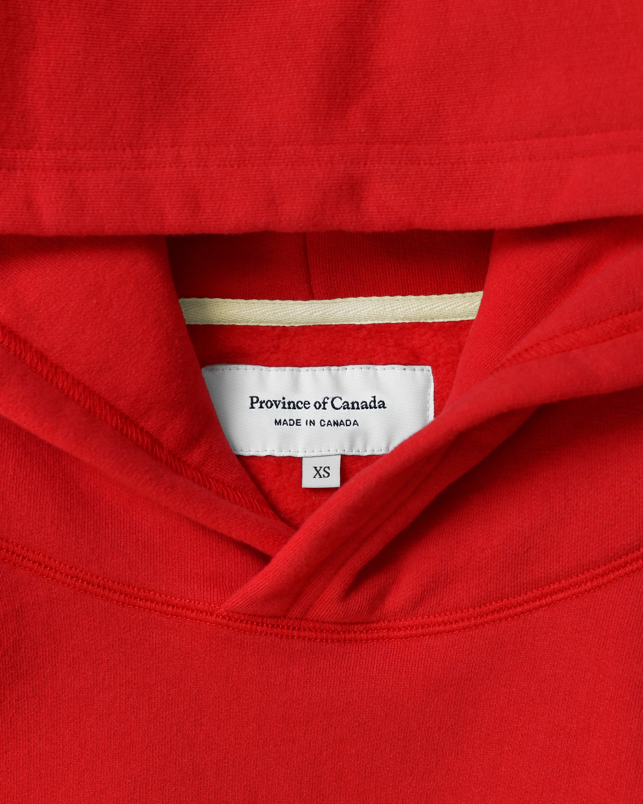 Made in Canada Flag Fleece Hoodie Red - Unisex - Province of Canada