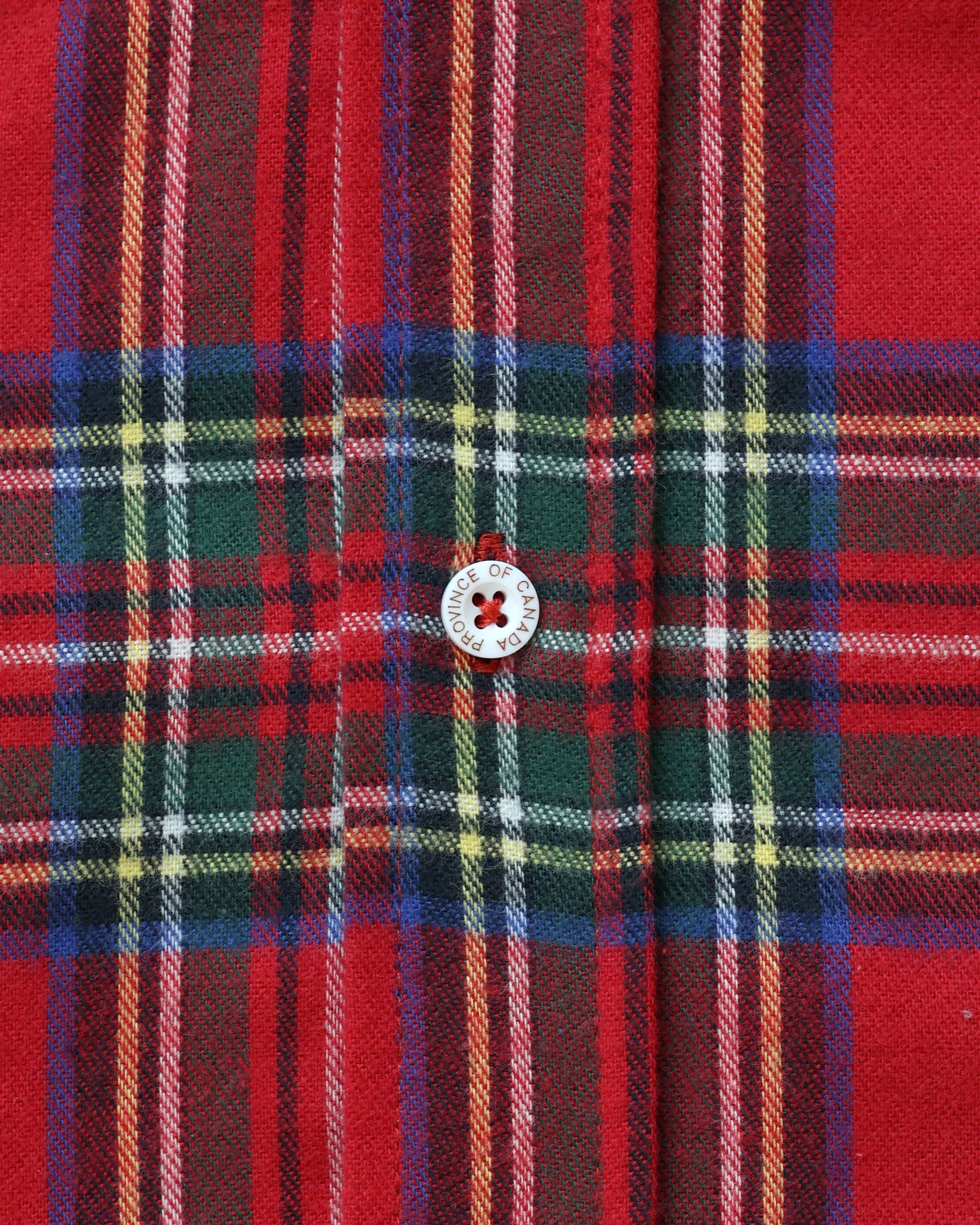 Made in Canada 100% Cotton Redwood Red Plaid Flannel Shirt Navy - Unisex - Province of Canada