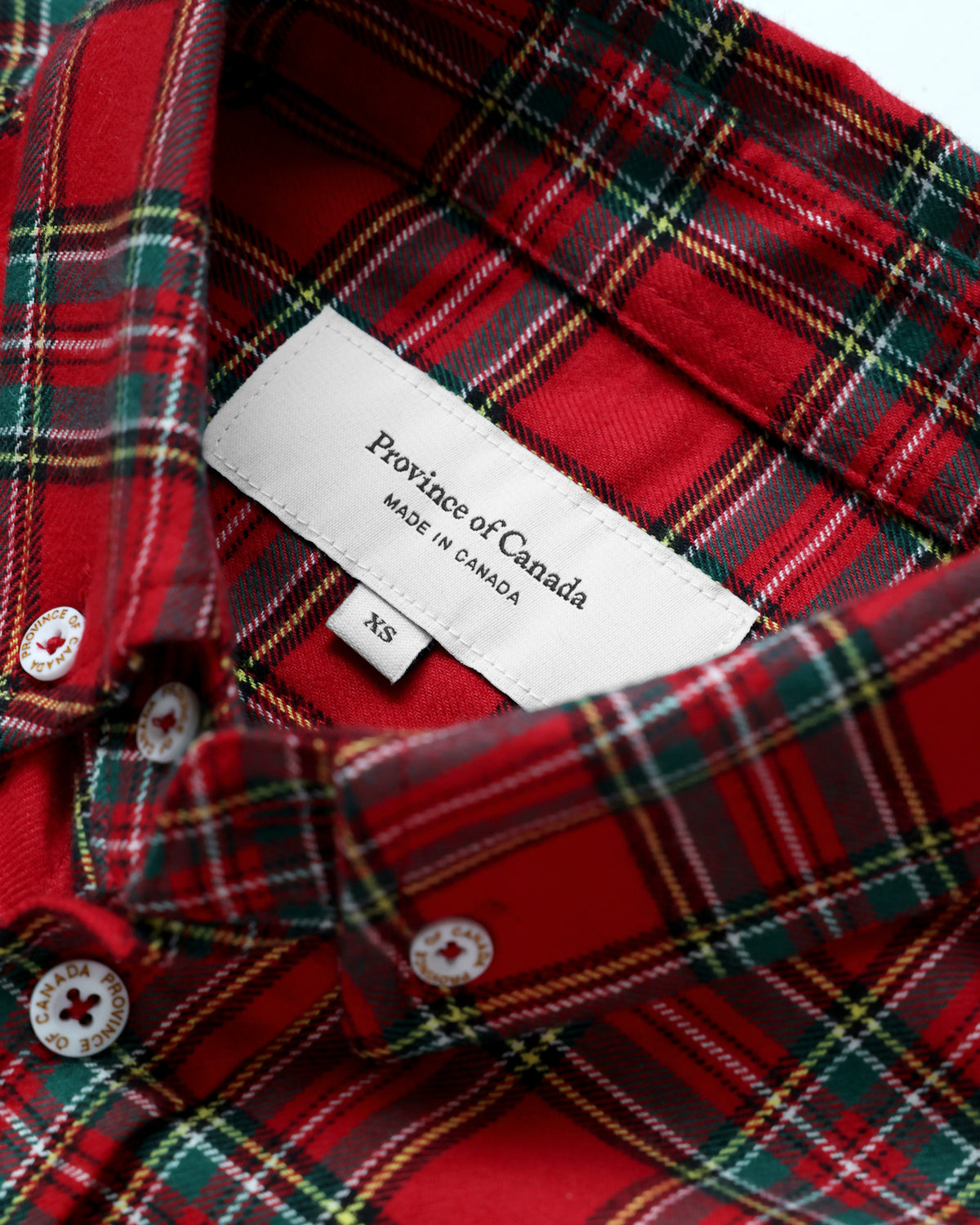 Made in Canada 100% Cotton Red Plaid Flannel Shirt Red Green Yellow - Unisex - Province of Canada