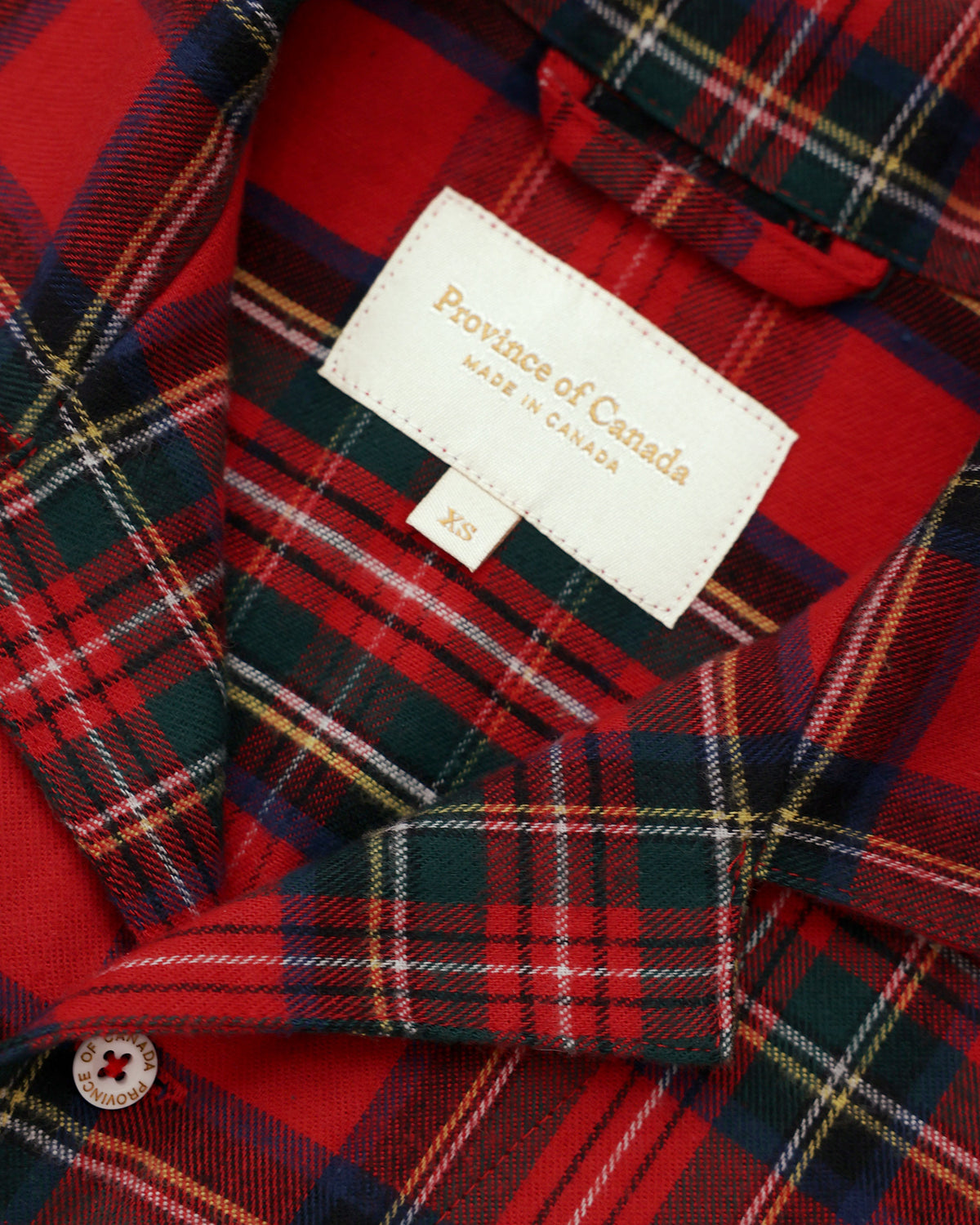 Made in Canada 100% Cotton Noel Plaid Flannel Pyjama Shirt Unisex - Province of Canada