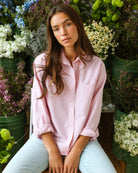 Made in Canada 100% Cotton Boxy Oxford Stripe Shirt Red - Womens - Province of Canada 