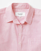 Made in Canada 100% Cotton Boxy Oxford Stripe Shirt Red - Womens - Province of Canada 