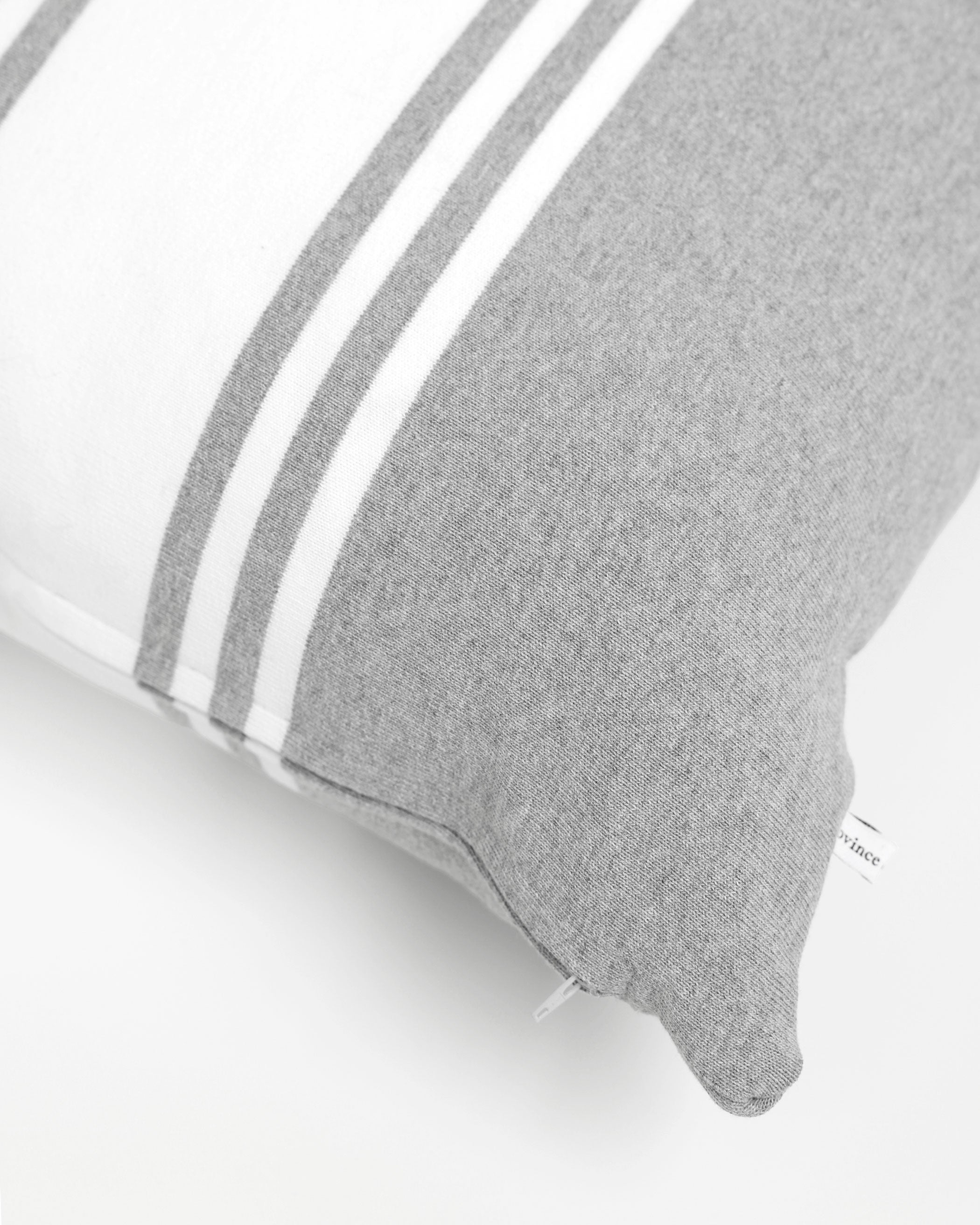 Made in Canada 100% Cotton Rosseau Cushion Cover White and Ash - Province of Canada 