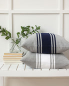 Made in Canada 100% Cotton Rosseau Cushion Cover Navy and Ash - Province of Canada
