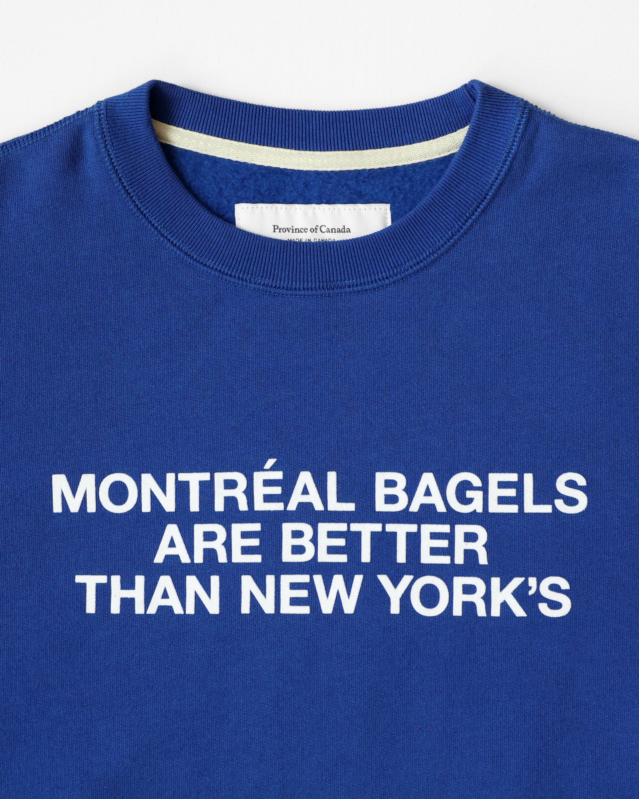 Made in Canada Montreal Bagels Sweatshirt Royal - Unisex - Province of Canada