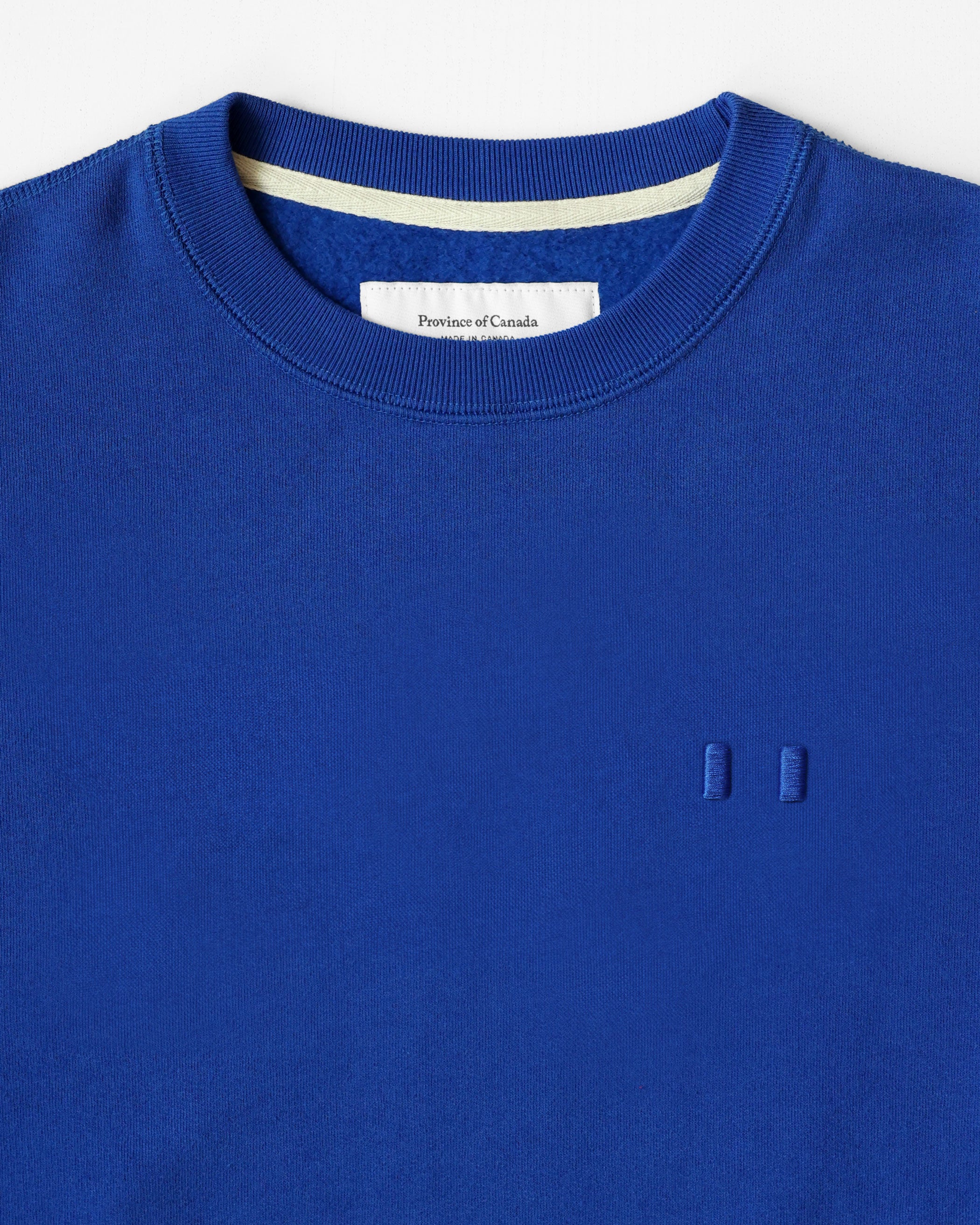 Made in Canada Flag Fleece Sweatshirt Royal Blue - Unisex - Province of Canada