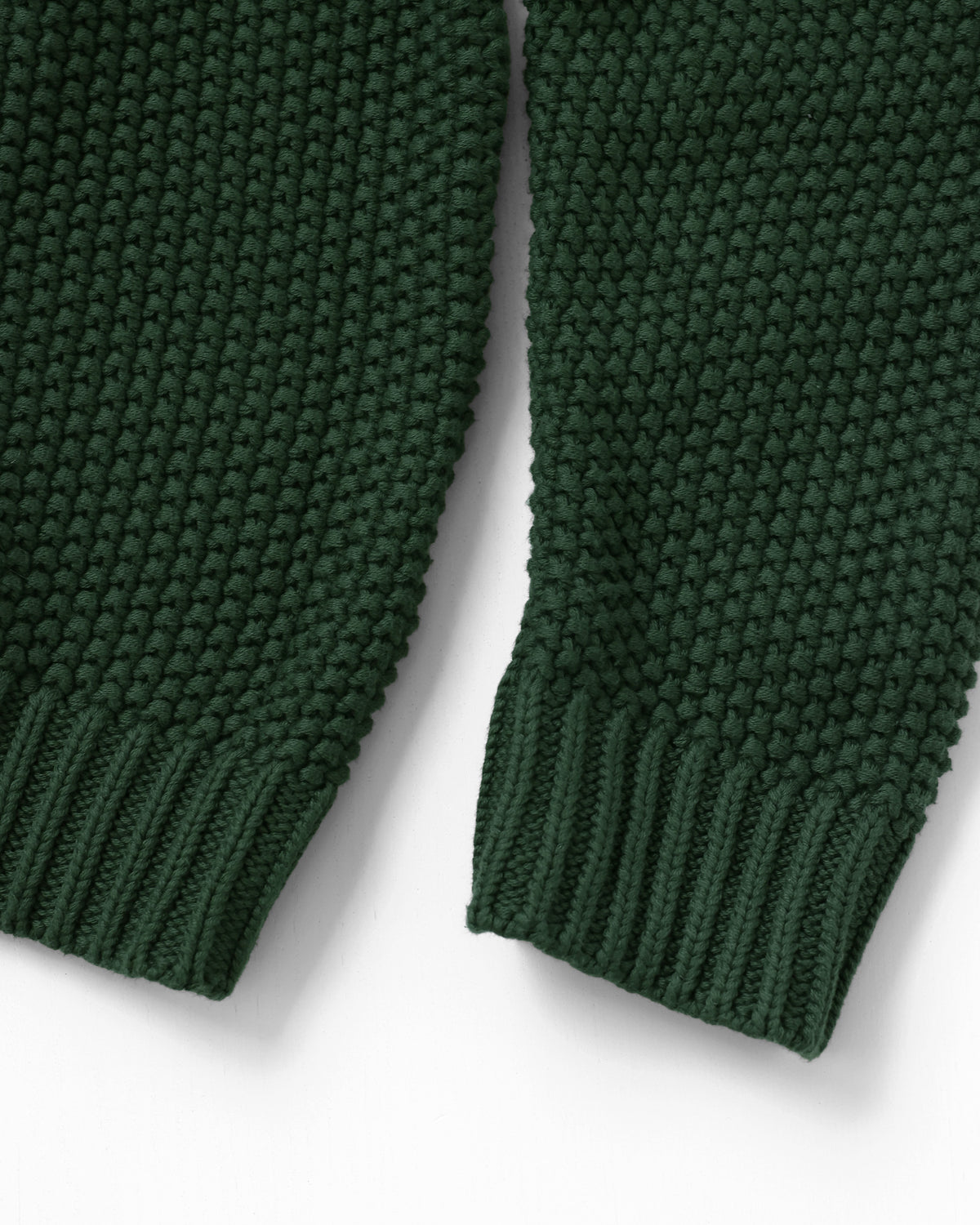 Made in Canada 100% Cotton Cotton Knit Seed Stitch Sweater Forest Green - Unisex - Province of Canada
