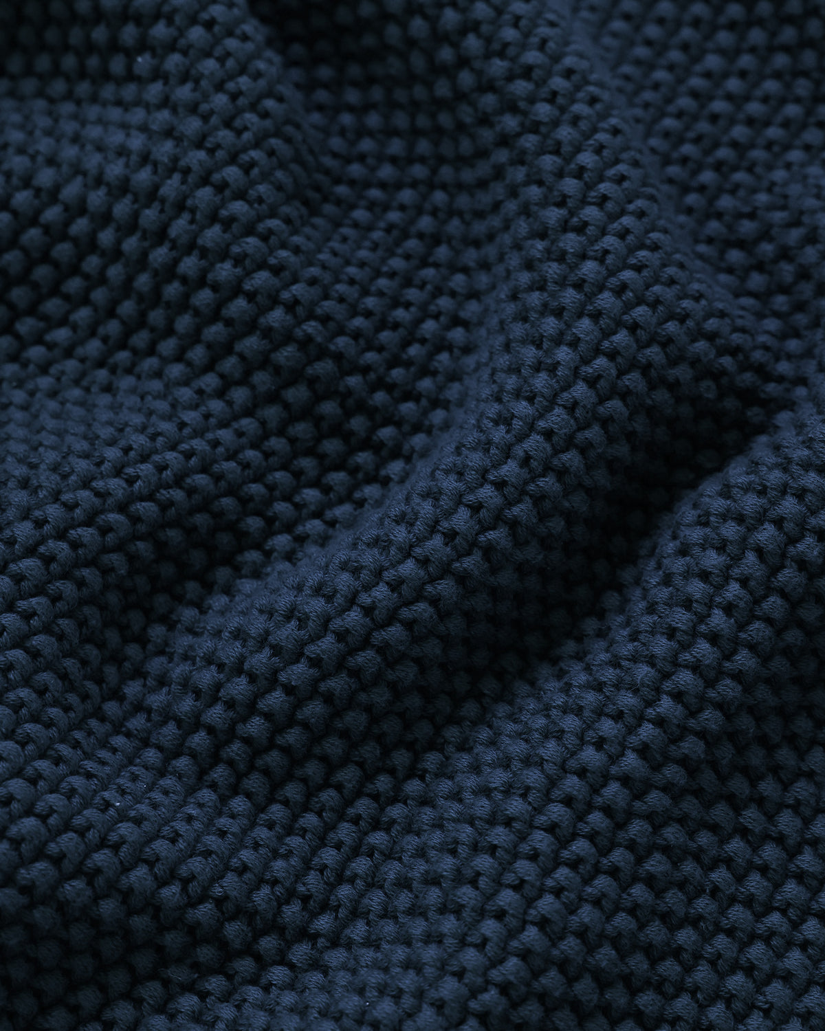 Made in Canada 100% Cotton Cotton Knit Seed Stitch Sweater Marine Navy Blue - Unisex - Province of Canada