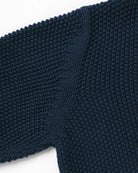 Made in Canada 100% Cotton Cotton Knit Seed Stitch Sweater Marine Navy Blue - Unisex - Province of Canada