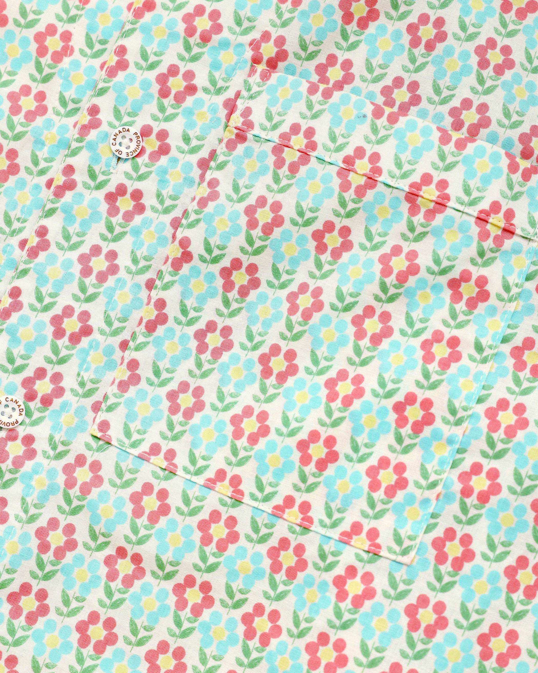 Made in Canada 100% Cotton Pyjama Short Sleeve Shirt Floral - Womens - Province of Canada 