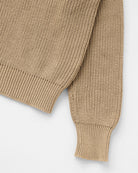 Made in Canada 100% Cotton Knit Half Zip Sweater Taupe Camel Beige - Unisex - Province of Canada