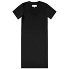 Made in Canada 100% Organic Cotton V-Neck Midi T-Shirt Dress Black - Province of Canada 