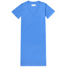 Made in Canada 100% Organic Cotton V-Neck Midi T-Shirt Dress Super Blue Province of Canada