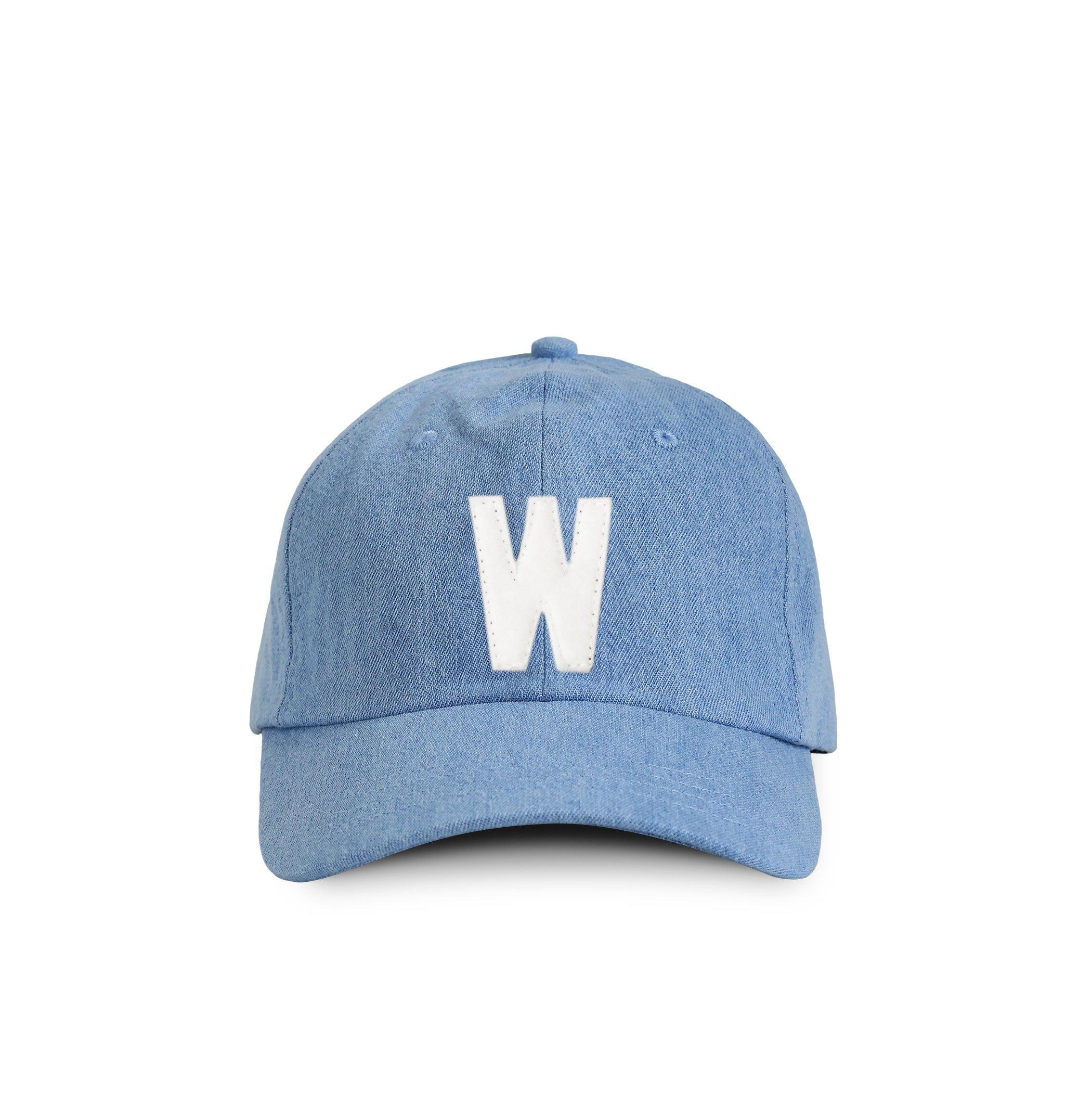 Made in Canada 100% Cotton Kids Letter W Baseball Hat Light Blue Denim - Province of Canada