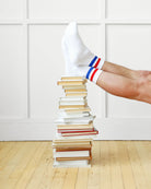 Made in Canada Cotton Stripe Crew Sock Red & Blue - Province of Canada 