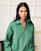 Made in Canada Half Zip Fleece Sweatshirt Green - Unisex - Province of Canada