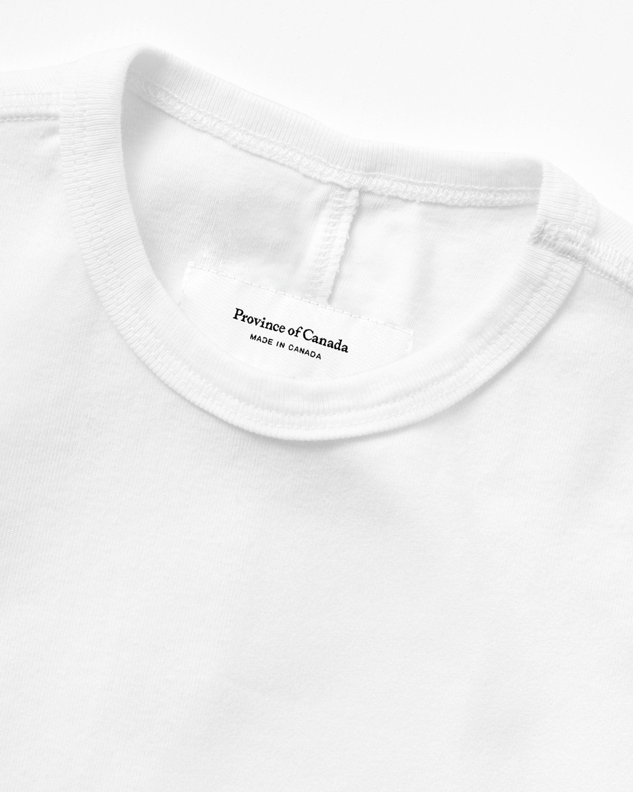 Made in Canada Fitted Rib Tee White  100% Organic Cotton - Province of Canada