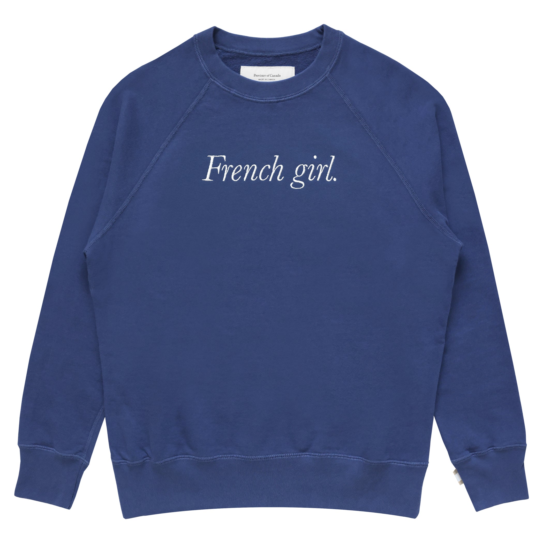 Made in Canada 100% Cotton French Girl Sweater French Blue - Unisex - Province of Canada