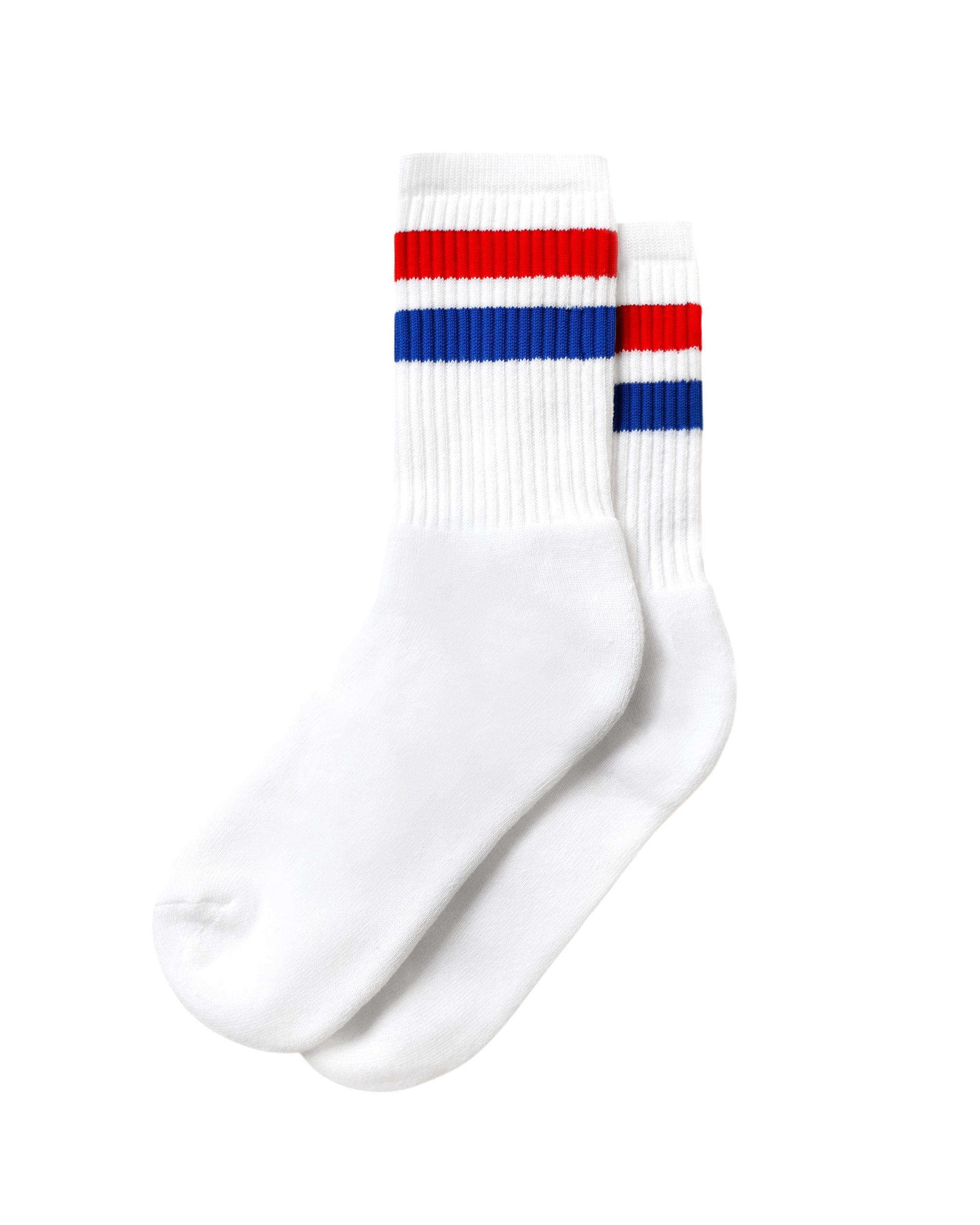 Made in Canada Cotton Stripe Crew Sock Red & Blue - Province of Canada 