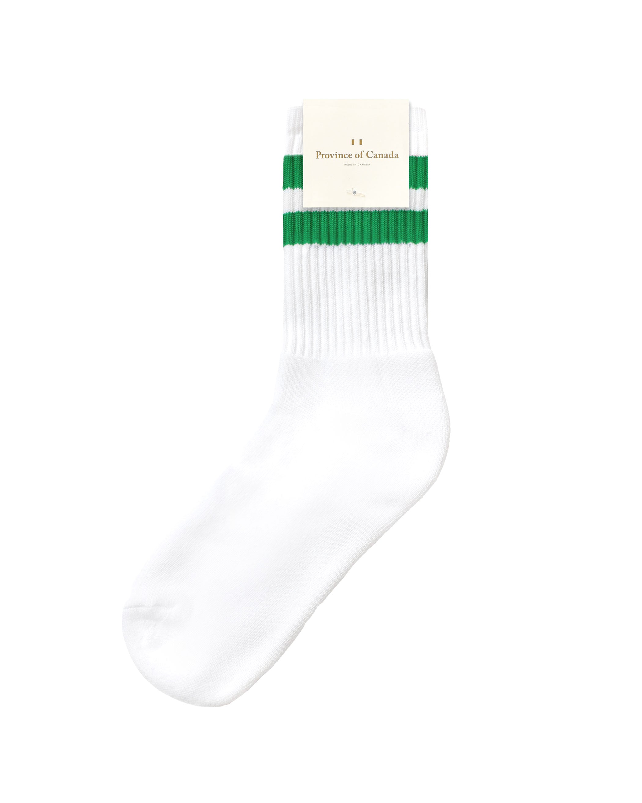 Made in Canada Cotton Stripe Crew Sock Green - Province of Canada 