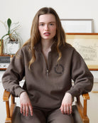 Made in Canada Half Zip Fleece Sweatshirt Chestnut - Unisex - Province of Canada