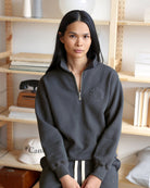 Made in Canada Half Zip Fleece Sweatshirt Coal - Unisex - Province of Canada