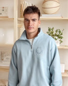 Made in Canada Half Zip Fleece Sweatshirt Blueish - Unisex - Province of Canada