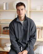 Made in Canada Half Zip Fleece Sweatshirt Coal - Unisex - Province of Canada