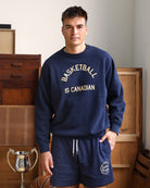 Made in Canada Basketball is Canadian Fleece Sweatshirt Navy - Unisex - Province of Canada