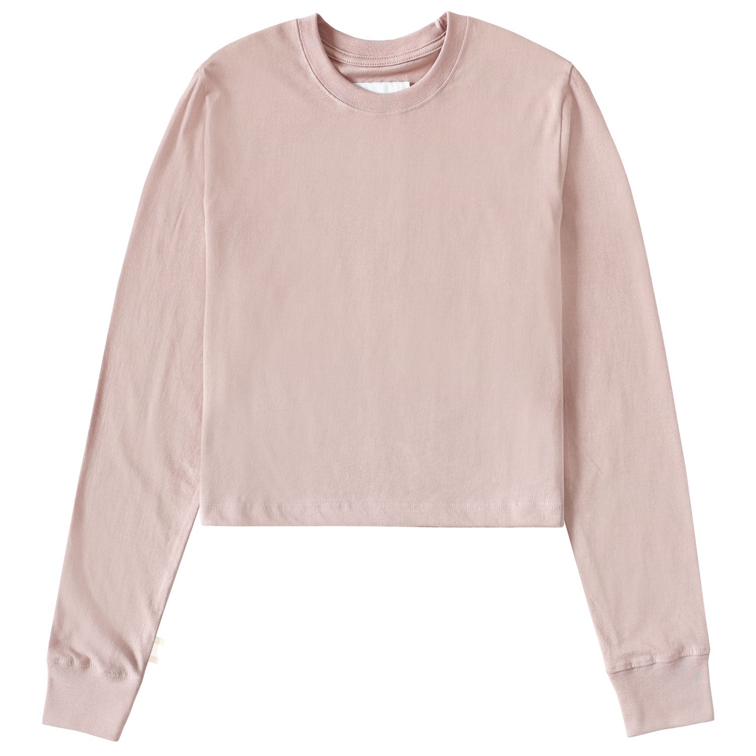 Made in Canada 100% Organic Cotton Monday Long Sleeve Crop Top Dusk Dirty Pink Champagne - province of canada